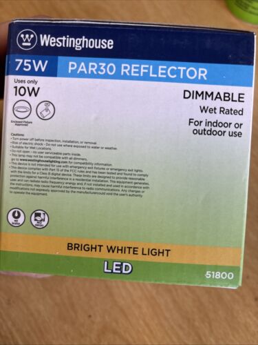 Westinghouse 75watt Par30 Dimmable Reflector Bulb Wet Rated 51800 - Picture 6 of 6