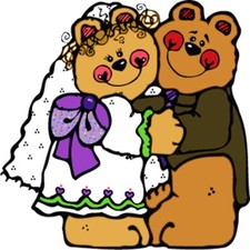 30 Custom Bear Bride  Groom Personalized Address Labels