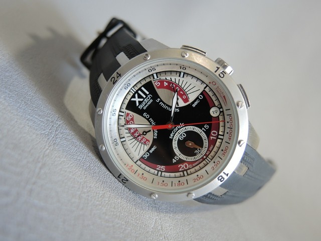 black strap blue dial