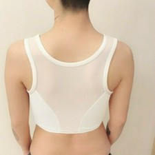 Crop Vest Tank Top Lesbian Mesh Tomboy Breast Chest Binder Buckle Plus Size Base