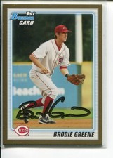 2010 Bowman Draft Gold Brodie Greene #BDPP29 Cincinnati Reds