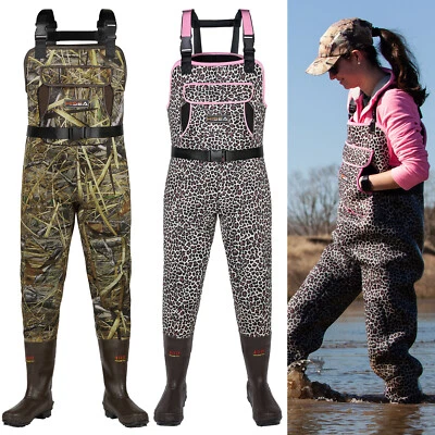 HISEA Women Neoprene Chest Waders 400G Insulated Bootfoot Fishing Hunting Waders