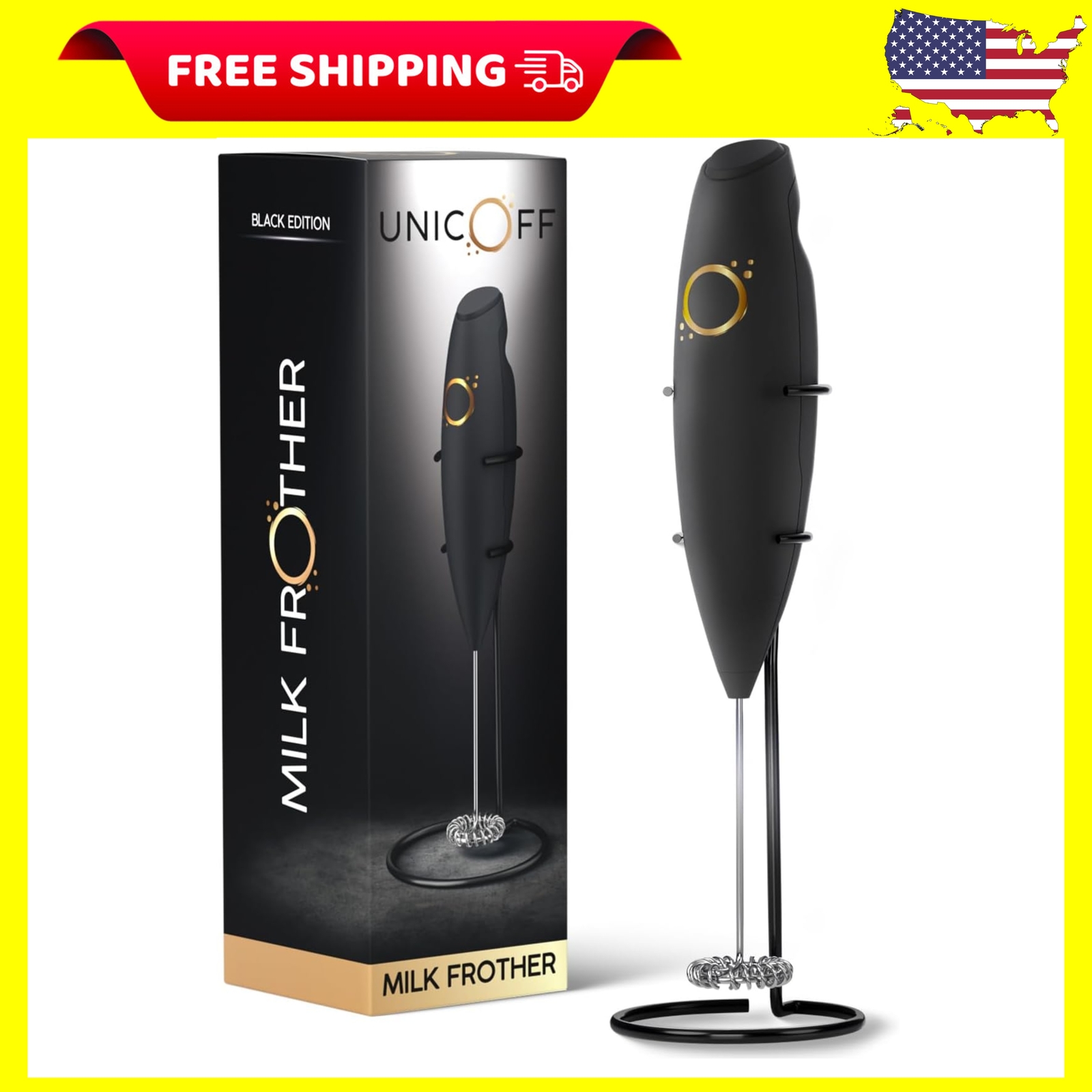 Milk Frother Matte Black - Coffee Frother Handh - High Quality Kitchen Essential-image