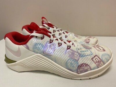 Mens 7/ Womens 8.5 Nike Metcon 5 AMP Passport Sail/Gold Gym Red CJ0772 176