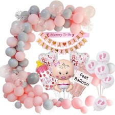 High Quality Girls Baby Shower Decoration Set with Baby Balloons and More