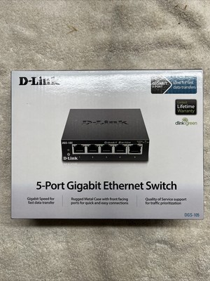 D-Link 5 Port Gigabit Unmanaged Metal Desktop Ethernet Switch DGS-105
