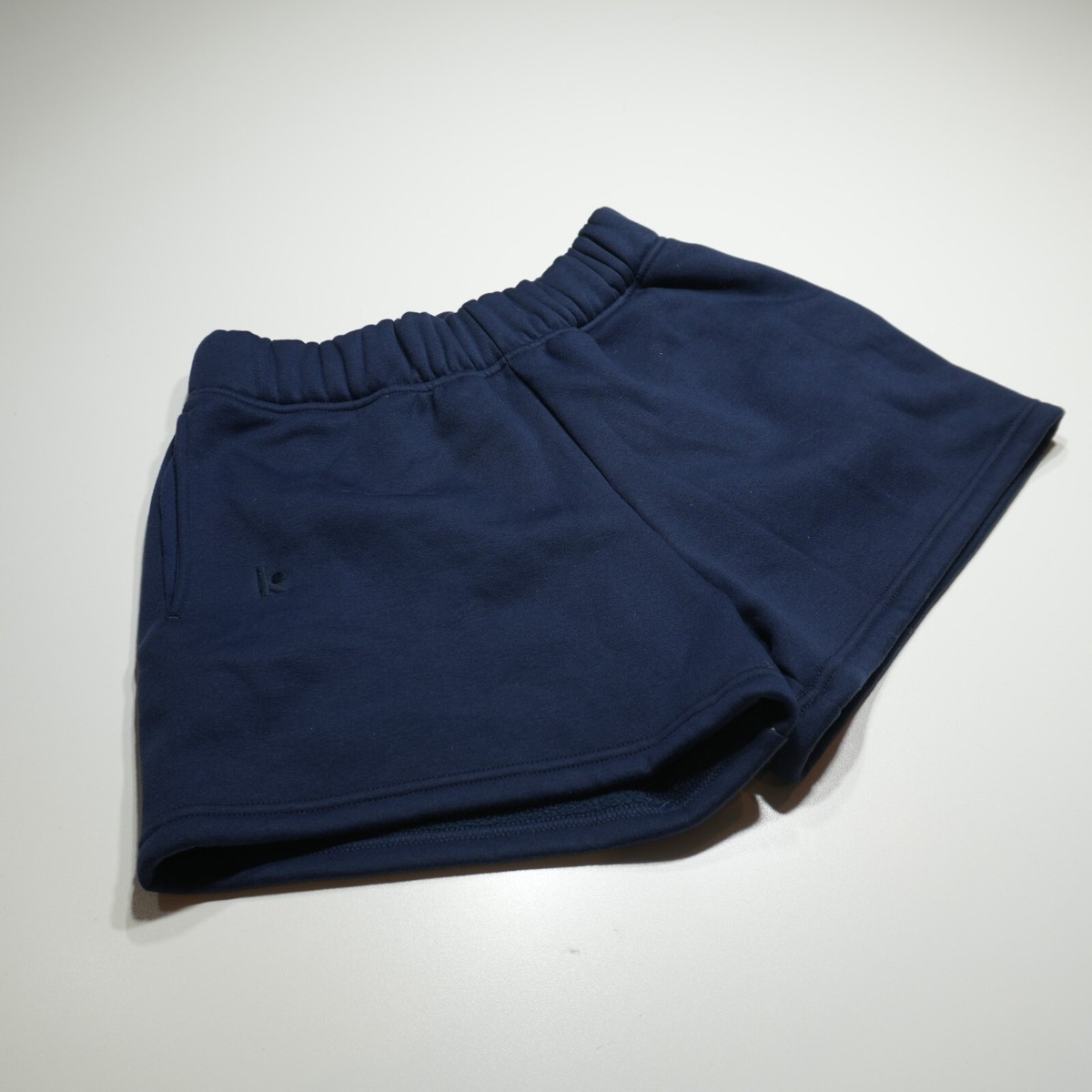 Kamo Fitness Sweat Shorts Womens Small Fuzzy Lining Navy Blue