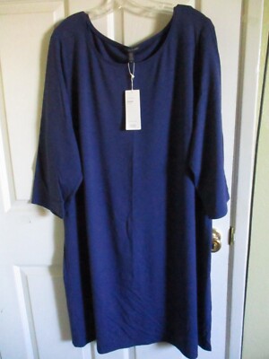 jersey shift dress eileen fisher Eileen Fisher Petite Black Jersey Shift Dress PS S Viscose Blend