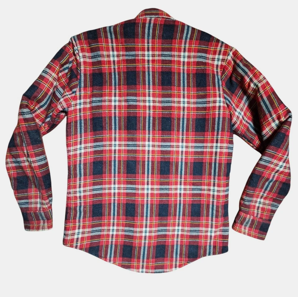 Camisa de franela Anthony's para hombre roja a cuadros manga larga forro mezcla de algodón talla S Foto 2 de 4