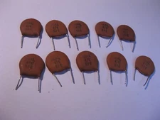 Mial Capacitor Ceramic Disc 47pF 500V 20% NPO - NOS Qty 10