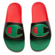 Champion IPO Split Slides Men's Colorblock Sandals Rasta/Multi, NWB