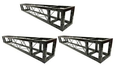Three 1.5 Meter 4.92 ft. Square 8''x8'' Black Trussing Box Truss Section Bolted