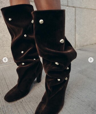 Velvet Effect Zara Heels Canada Zara Velvet Effect Studded Heel