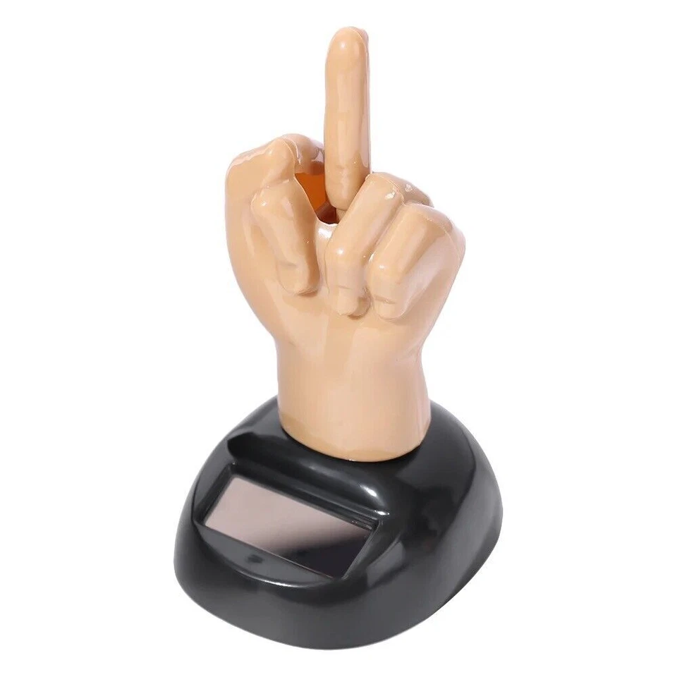 Solar Wackelfigur Mittelfinger winkend - Hand Dekoration Neuware - Bild 4 von 4