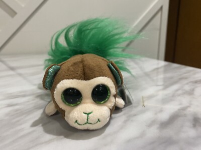 New Fuzzee Tails Bonzai Monkey 5  Plushie Green Tail Plush Born 4/20 w/Tag