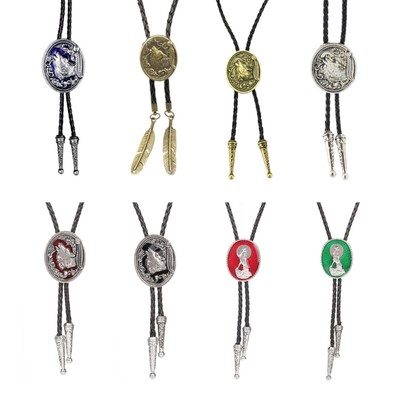 American Bolo Tie Western Necktie Wolf Necklace Necktie for Women