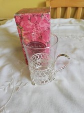 Vintage Boxed Grenadier Silver Plated Tea Holder With Glass Beaker Arcoroc 