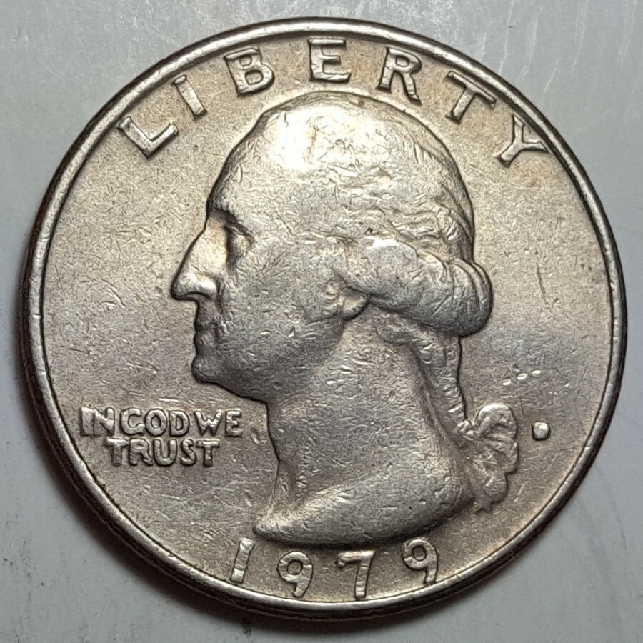 1979 D Washington Quarters Filled Mint Mark Circulated Error Coin 