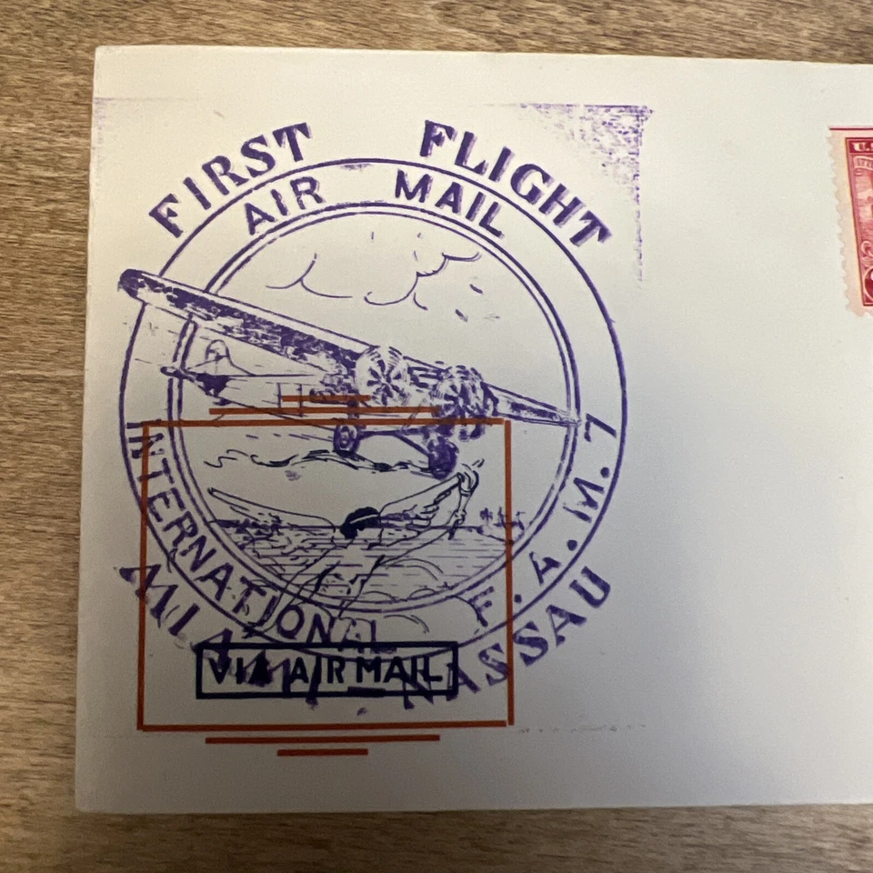 Primera cubierta de vuelo de correo aéreo 1929 de Miami a Nassau Bahamas  Foto 2 de 4