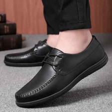 Leather Men Formal Shoes Men's Loafers Dress Breathable Black Wedding Shoes