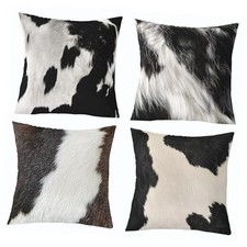 Pack of 4 Cow Fur Printed Decorative Throw 18" x 18" Pack of 4 Multi0228 05