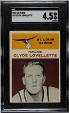 CLYDE LOVELLETTE 1961-62 FLEER #29 SGC 4.5 ST LOUIS HAWKS  HOF