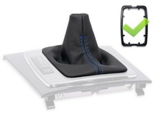 SCHALTMANSCHETTE FUR MERCEDES C207 automatik SCHALTSACK LEDER NAHT BLAU + RAHMEN