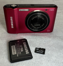 Samsung ST66 Digital camera compact 16.1 MP 720p Red, used/works NO CHARGER 
