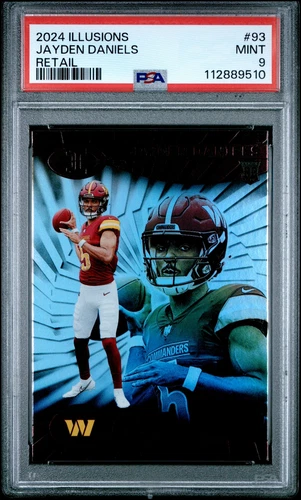 2024 PANINI ILLUSIONS RETAIL #93 JAYDEN DANIELS ROOKIE RC PSA 9