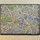 Scotland Yard 1985 Vtg Game Board ONLY Milton Bradley 4500-X Wall Art