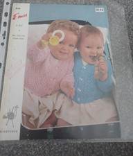 Emu 8146  Girl`s c ardigans with diamond trellis detail 4ply 18.5" - 21 .5"