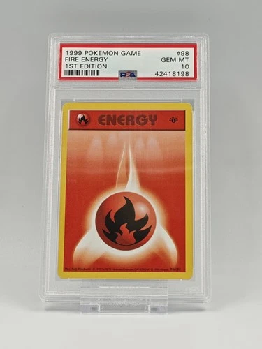1999 POKEMON GAME BASE SET #98 FIRE ENERGY PSA 10