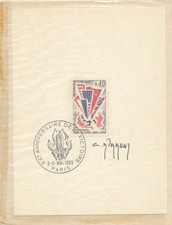 France 1965 N° 1450 La victoire 39/45 1er jour signé du graveur Durrens