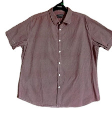 Connor Shirt  Size XXL Men's  Short Sleeve Button Slim Red Geometric Collar