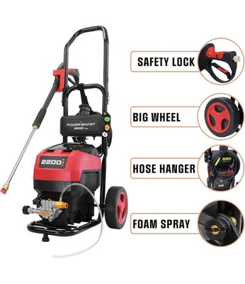 #ad PowerSmart Electric Pressure Washer 2200 PSI 1.8 GPM 13Amp 1600W Motor New $199.99