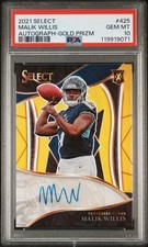2021 PANINI SELECT AUTO-GOLD PRIZM #425 MALIK WILLIS 7/10 PSA 10 Jersey # POP 2