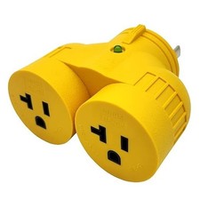 Generator Adapter L5-30P 30 Amp Twist Lock to Dual Outlet w/ Light Parkworld