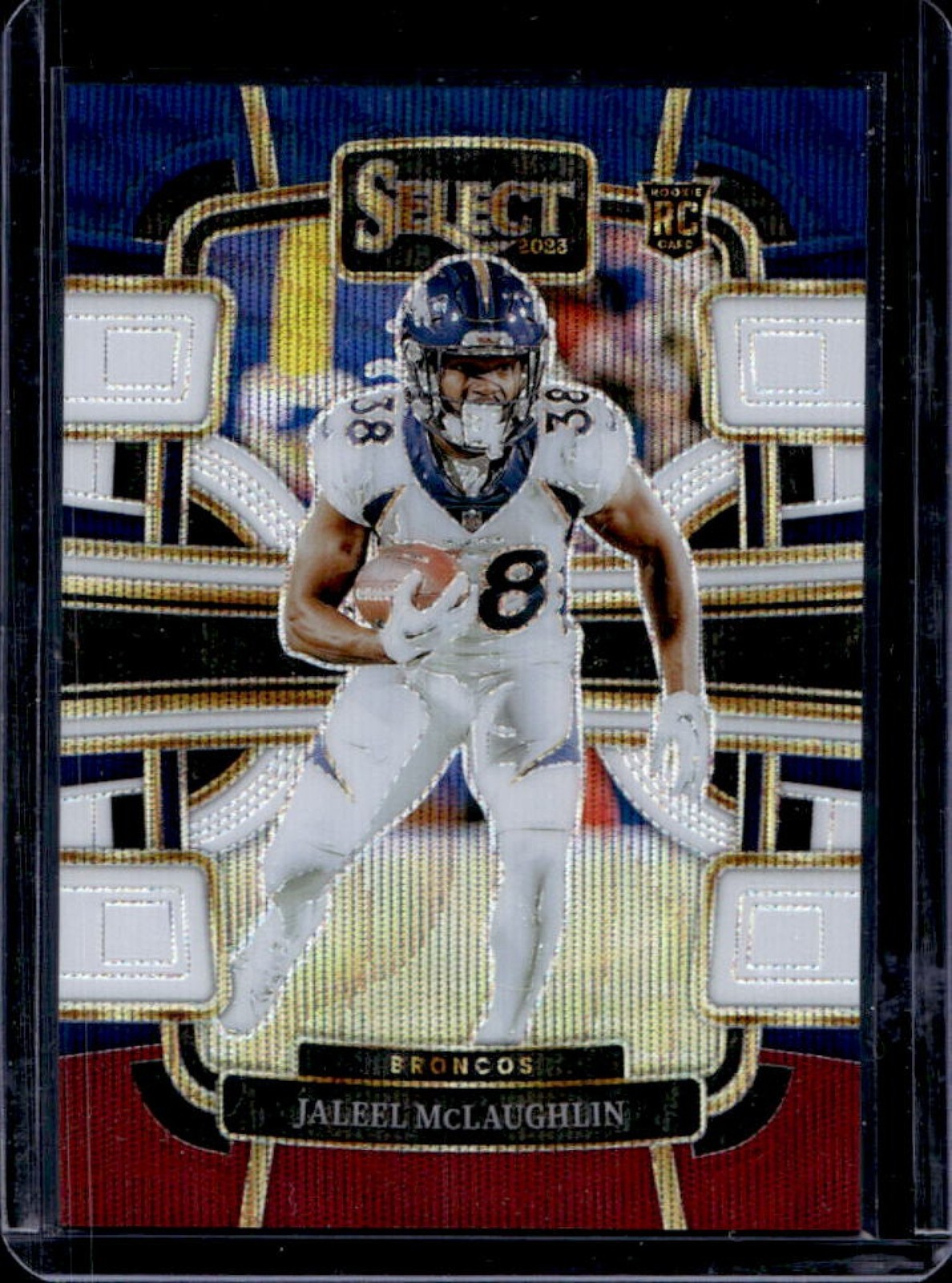 2023 Panini Select Jaleel McLaughlin RC Tri Color Prizm Concourse #/259 Broncos