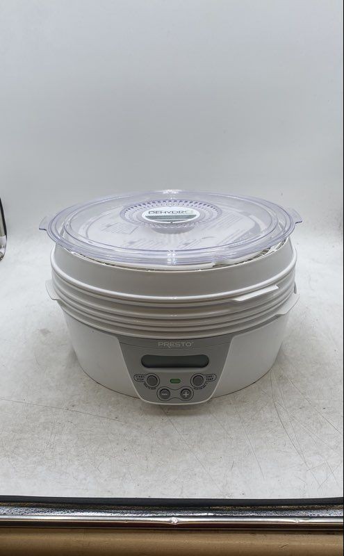 Presto Dehydro White Expandable 4-Trays Electric Vegetable Food Dehydrator