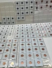 Lot of 127 Graded Lincoln Wheat Pennies, From 1951-2008, Marked values years ago