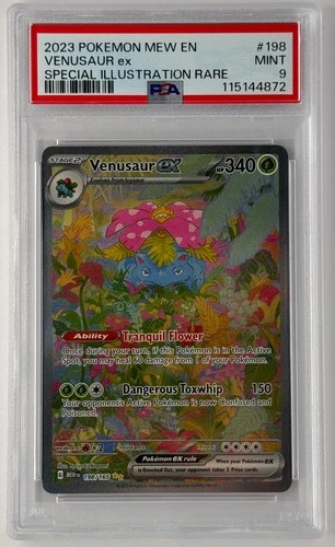 2023 POKEMON MEW EN-151 SPECIAL ILLUSTRATION RARE #198 VENUSAUR EX PSA 9
