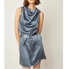 Melissa Nepton Anthropologie Sleeveless Short Belted arleta dress d3072