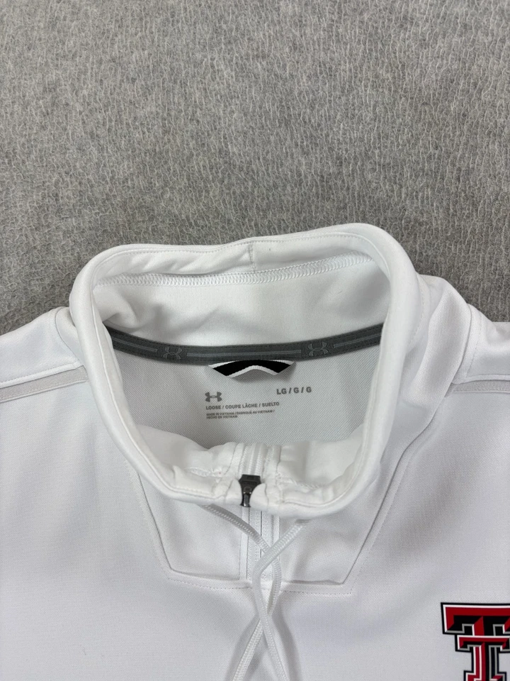 Texas Tech Red Raiders Under Armour  1/4 Zip Campus Pullover (Men's Large) White - Image 3 of 4