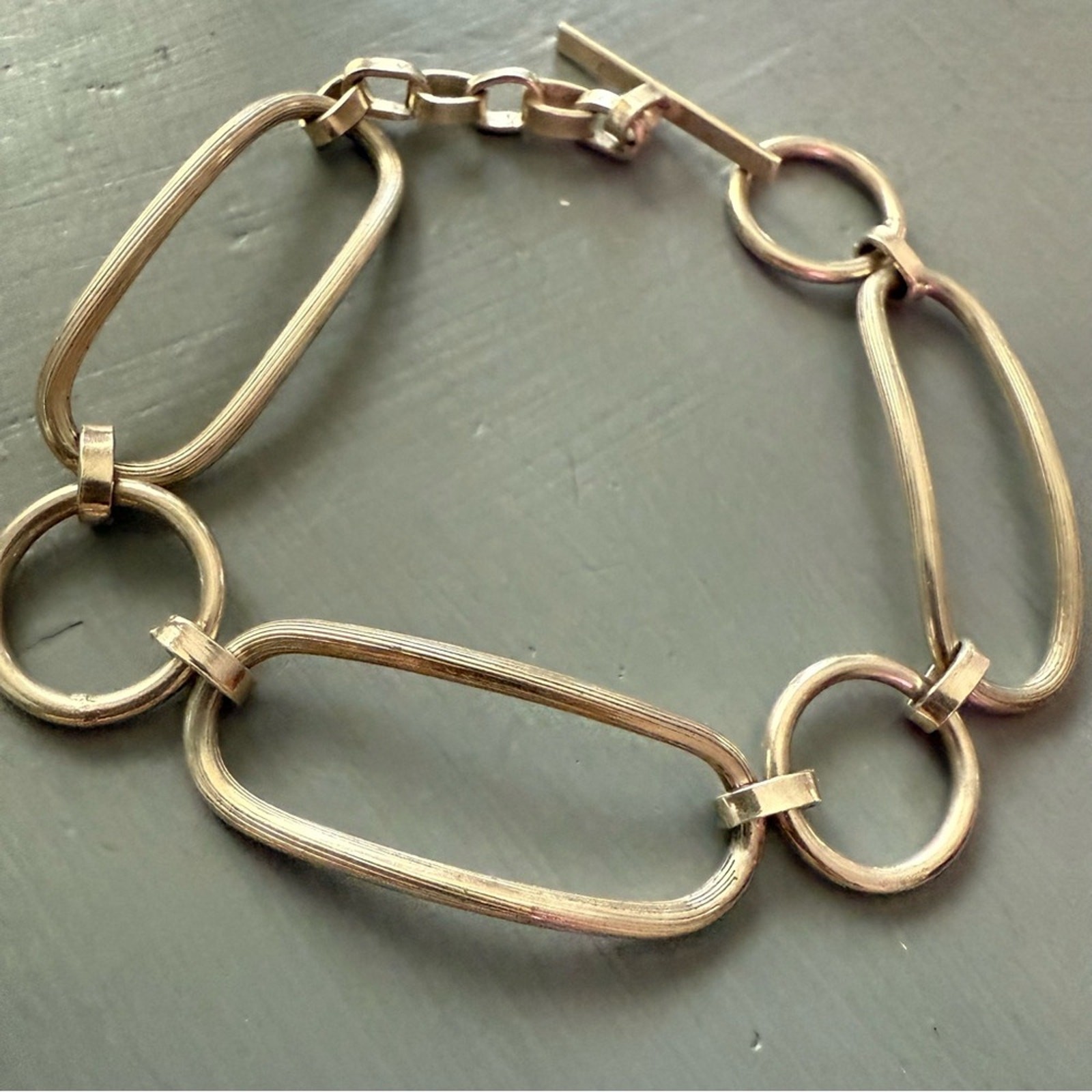 925 Sterling Silver Chainlink Toggle Bracelet - image 6