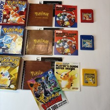 CLEAN Pokemon RED BLUE YELLOW Authentic Complete Box 1st Print Nintendo GAMEBOY