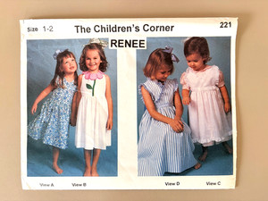 1990's The Children's Corner Renee Child's Dress Pattern 221 Size 1-2 UNCUT