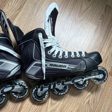 Bauer Hi-Lo Street Inline Skates Black/Gray Lace-Up 4-Wheel Pair Men&rsquo;s Size 9.5