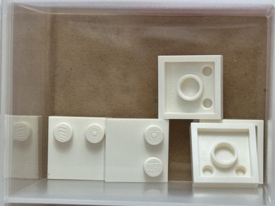 LEGO Parts - White Tile, Modified 2 x 2 with Studs on Edge - No 33909 - QTY 5