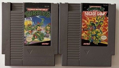 Teenage Mutant Ninja Turtles 1 & 2 Arcade Game (Nintendo NES, 1990) Authentic