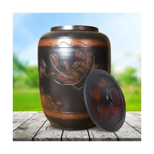 Rice Dispenser 33 Lbs, Ceramic Rice Storage Container with Airtight Lid, Cera...